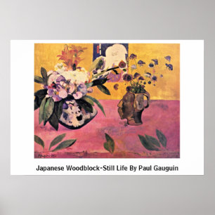 Pôster Vida Estática De Woodblock Japonês Por Paul Gaugui