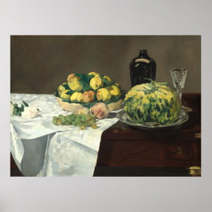 Poster Vida Estática, Melon Peaches - Edouard Manet Belas