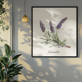 Poster Vida Herbal: Lavanda, personalizável