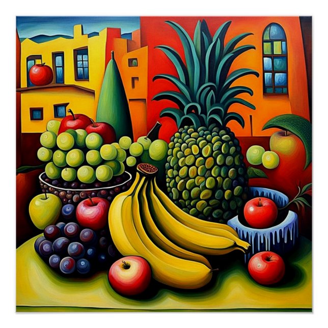 Pôster Vida ininterrupta com a fruta 10 (Frente)