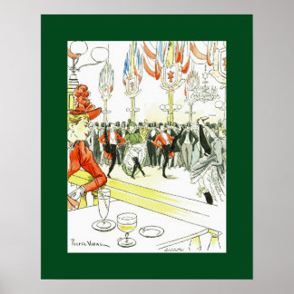 Poster Vida Noturna de Paris ~Pierre Vidal ~*Alterar Cor 