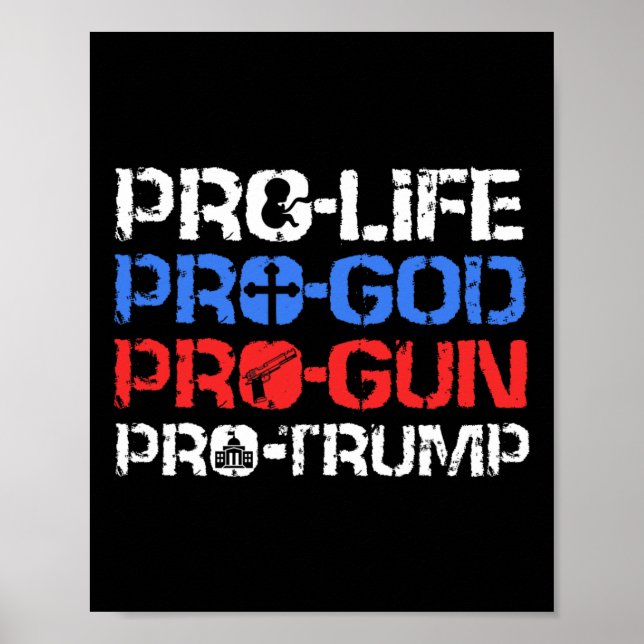Poster Vida Própria Deus Arma Trump (Frente)