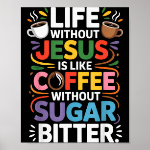 Poster Vida Sem Jesus Engraçado Cristão Fé Religiosa