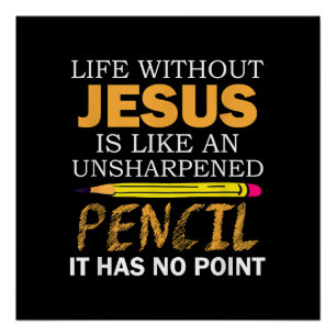 Pôster Vida sem Jesus Engraçado Fé Religiosa Cristã