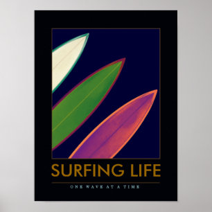 Pôster VIDA SURFANDO - água-esporte das prancha