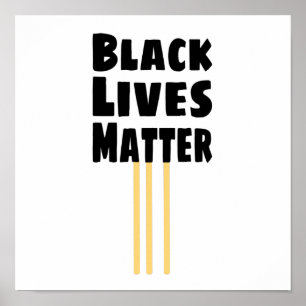 Poster Vidas Negras importam BLM três faixas amarelas