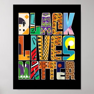 Poster Vidas Negras Importam Diversidade BLM Arte Mural P