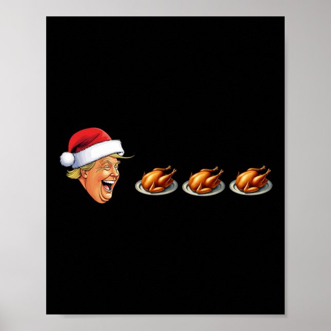 Poster Vídeo de Natal Trump Face Comendo o Jogo da Turqui (Frente)