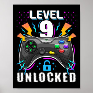 Poster Vídeo do Nível 9 Desbloqueado Jogo Aniversário de