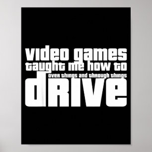 Poster Vídeo Game Divertido de Novo Motorista Instrucção