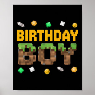 Poster Vídeo Game Engraçado de Aniversário Pixel Número G