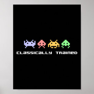 Poster Video Game Invasores Alienígenas Treinados com Cli