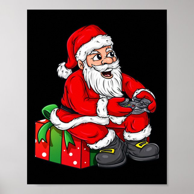 Poster Vídeo Gamer Controller Boys Natal Santa Claus (Frente)