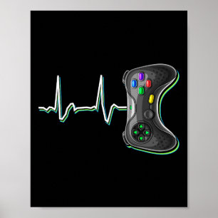 Poster Video Gamer Heartbeat Video Game Controller Gift K