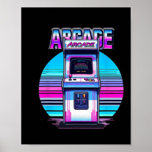 Poster Vídeo Jogo de Arcade Retroativa Vintage de 70 anos