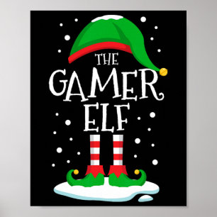 Poster Vídeo Xmas de Combinação da Família de Natal Gamer