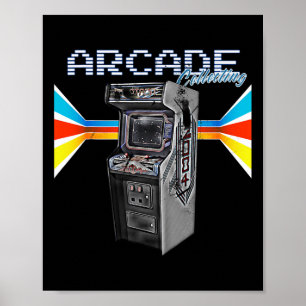 Poster Videogame de Arcade Cabinet Machine 1970 1980 1990