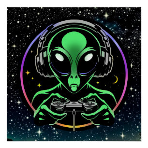 Pôster Videos games de Reprodução de alienígenas com Fund