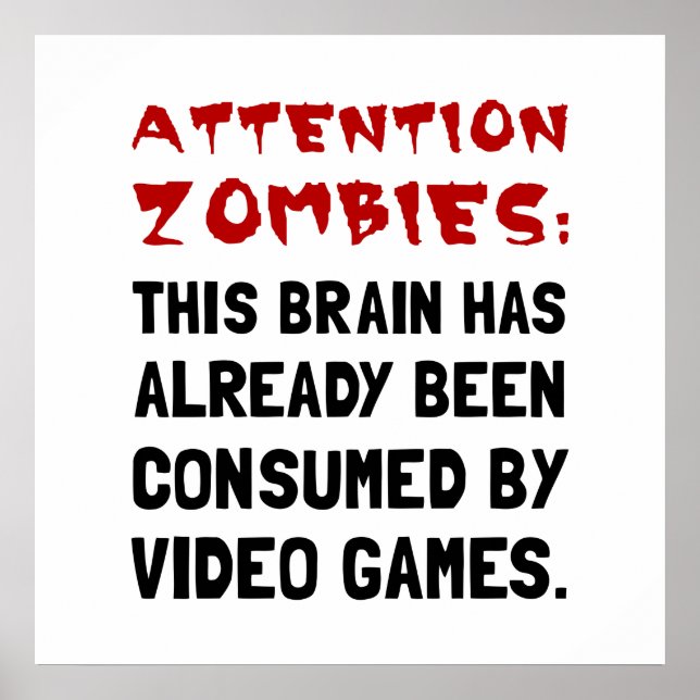 Poster Videos games dos Zombies (Frente)