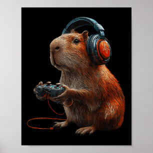 Poster Videos games Engraçados De Capyra Para Jogador 1