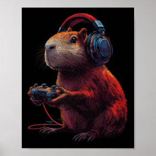 Poster Videos games Engraçados De Capyra Para Jogadores