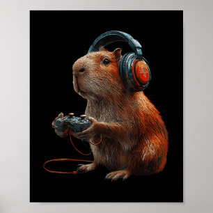 Poster Videos games Gráficos Funny Capybara Para Jogador