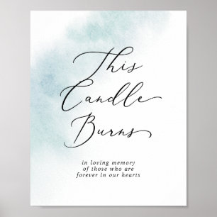 Poster Vidro Azul Esta Vela Queima Sinal Memorial