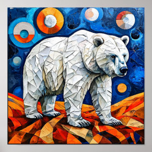 Poster Vidro Colorido de Urso