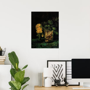 Pôster Vidro com Rosas por Vincent van Gogh