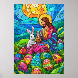 Poster Vidro congelado - Arte de Muro de Páscoa Jesus