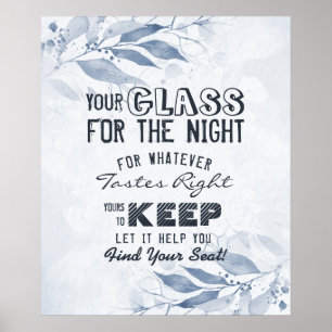 Poster Vidro de Assento de Casamento para a Noite Encontr