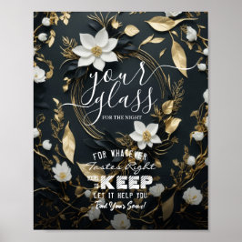 Poster Vidro De Casamento Para A Noite Encontre Seu Lugar