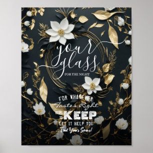 Poster Vidro De Casamento Para A Noite Encontre Seu Lugar