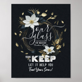 Poster Vidro De Casamento Para A Noite Encontre Seu Lugar