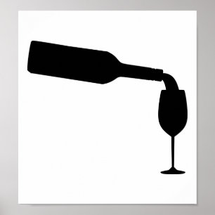 Pôster Vidro de garrafa do vinho