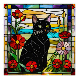 Pôster Vidro de Gato Negro