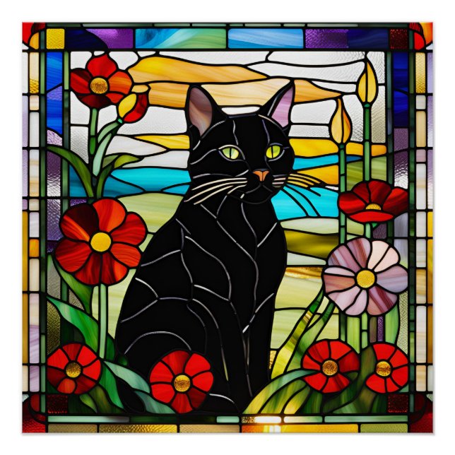 Pôster Vidro de Gato Negro (Frente)