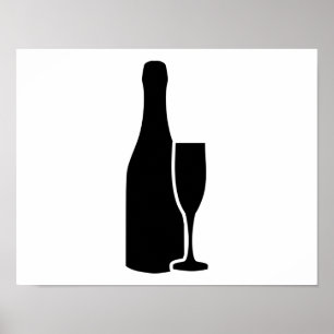 Poster Vidro do frasco de champanhe