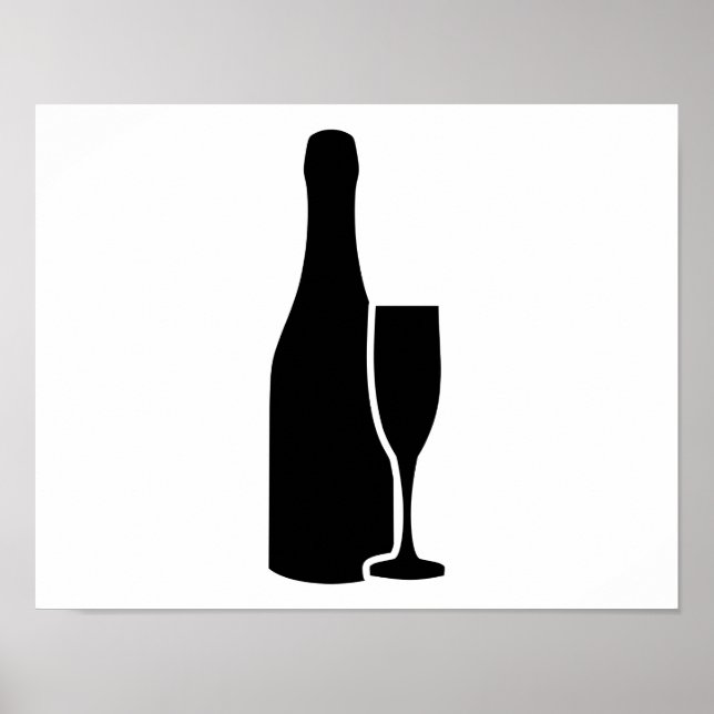 Poster Vidro do frasco de champanhe (Frente)