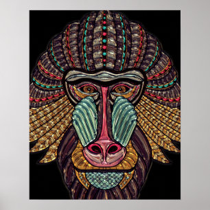 Poster Vidro escondido parece obra de arte africana anima