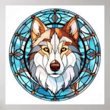 Vidro Estreito Cachorro Siberiano Husky