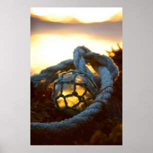 Poster Vidro flutua ao pôr do sol, Alaska