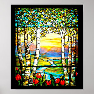 Pôster Vidro-Louis Poster-Manchado Tiffany 109