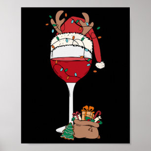 Poster Vidro Vidro Vidro Santa Hat Reindet Diversão Xm
