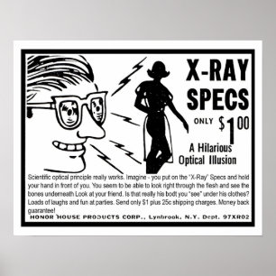 Poster Vidros do raio X, ilustração engraçada dos
