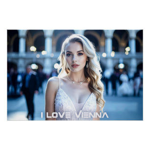 PÔSTER VIENA - ÁUSTRIA - EU AMO VIENA