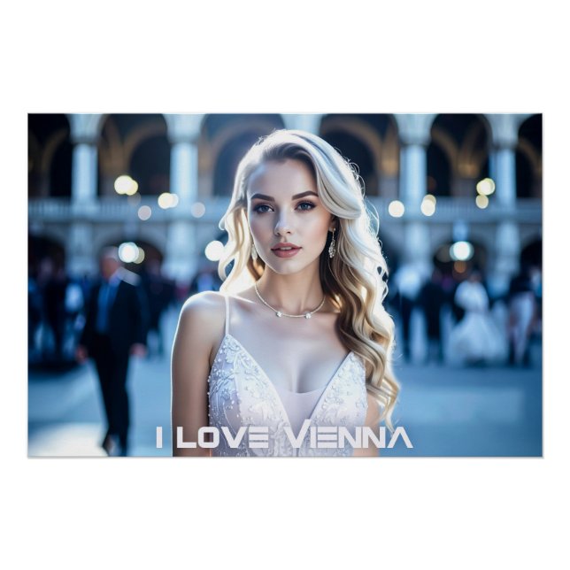 PÔSTER VIENA - ÁUSTRIA - EU AMO VIENA (Frente)