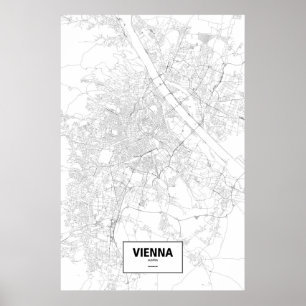 Poster Viena, Áustria (preto no branco)