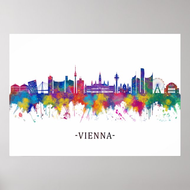 Poster Viena Áustria Skyline (Frente)