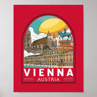 Viena Áustria - Viagem Retro Emblem